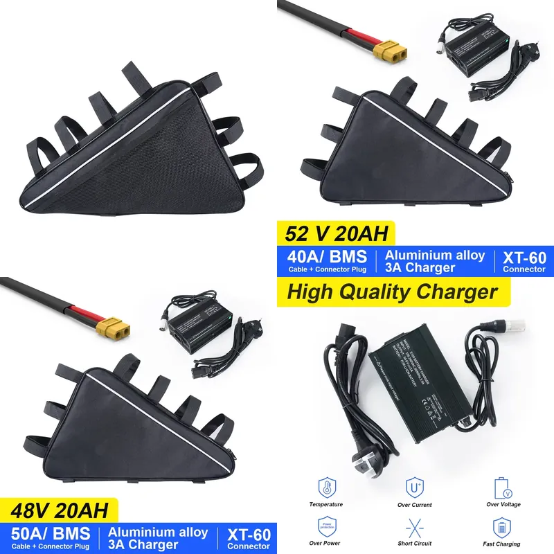 Ebike Battery 52V 20Ah Triangle Pack - Baterai Sepeda Listrik Lithium Segitiga AS