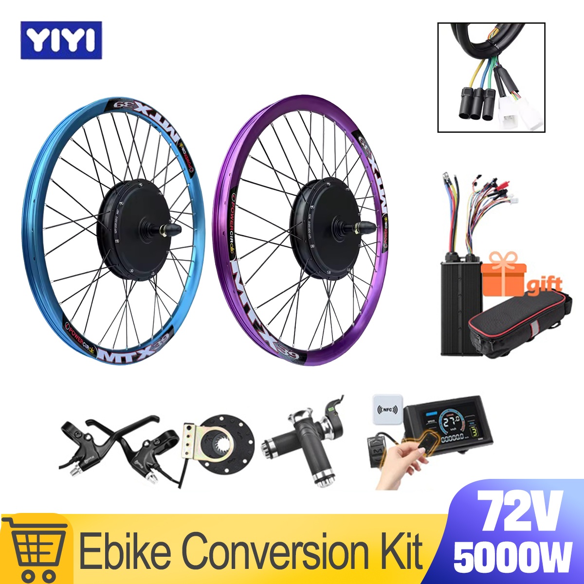 72V 5000W Hub Motor Kit - Kit Konversi Motor Roda EBike Baru