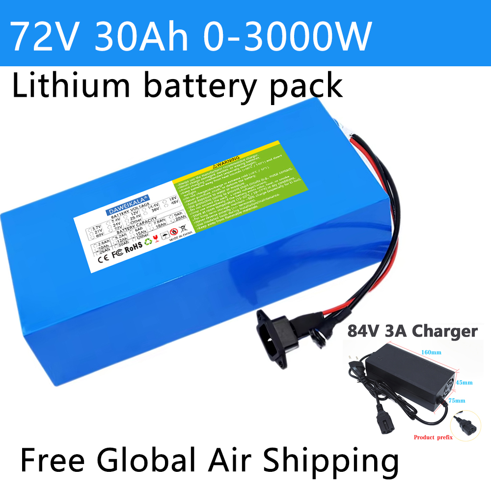 Electric Bicycle Battery 72V 30Ah - Paket Baterai 72V 12Ah-30Ah 18650 50A