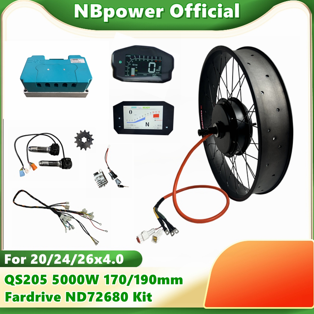 72V 5000W Hub Motor Kit - NBpower QS205 72V 5000W 170/190mm Dropout