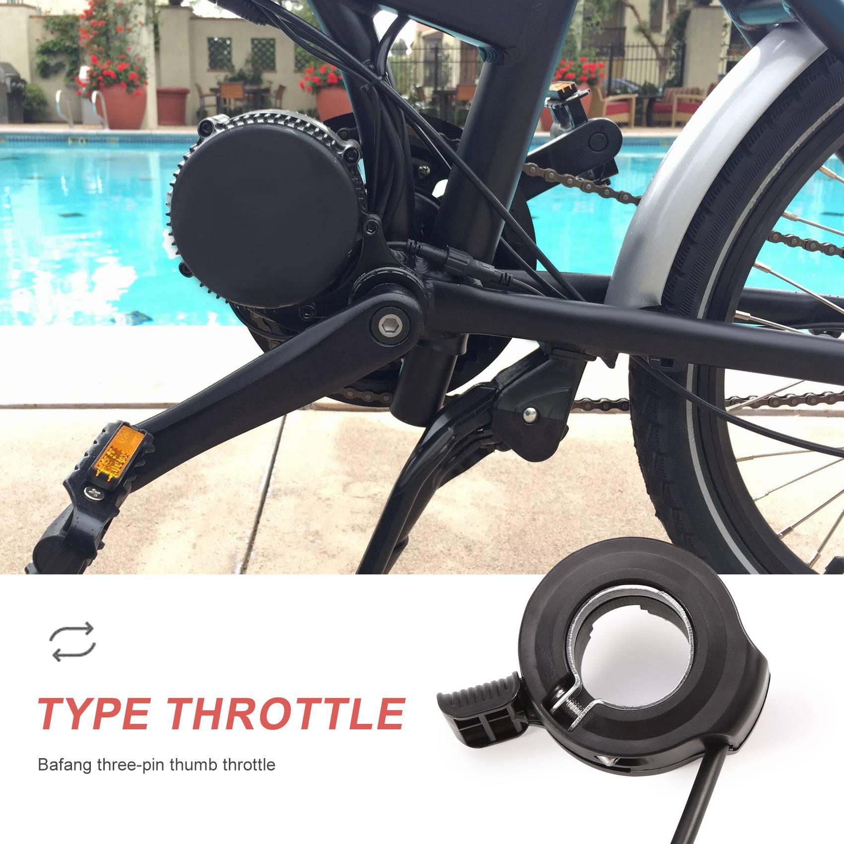 A73T Thumb Throttle untuk Kit  - Mid Drive Motor Kit 52V 1000W ulasan dan harga