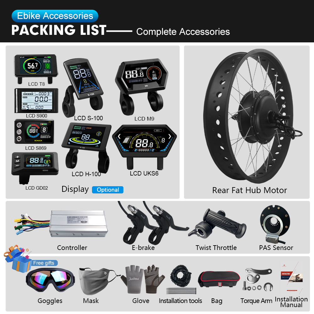 Kit Sepeda Listrik Fat Bike 48 - 72V 5000W Hub Motor Kit ulasan dan harga