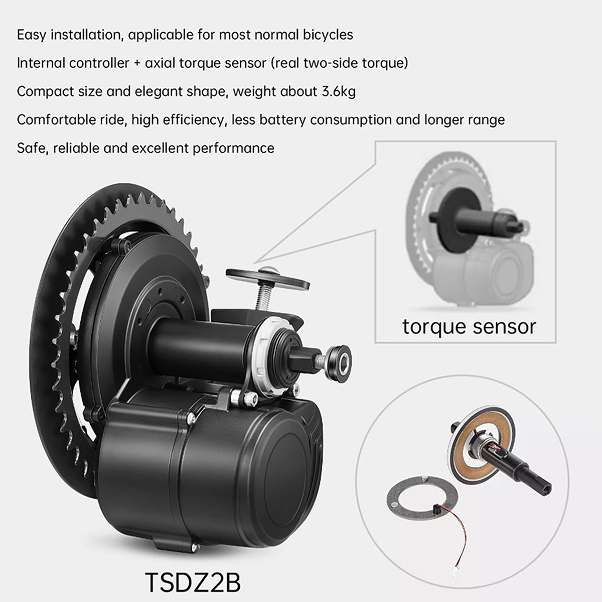 Versi Baru Tongsheng 48V 500W  - Tongsheng Tsdz2B Mid Drive Motor ulasan dan harga